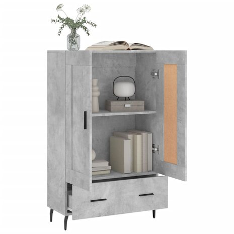 Hoge kast 69,5x31x115 cm bewerkt hout betongrijs 4