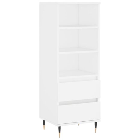 Hoge kast 40x36x110 cm bewerkt hout wit 2