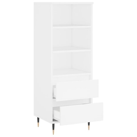 Hoge kast 40x36x110 cm bewerkt hout wit 6