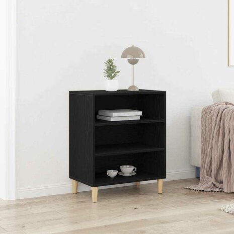 Dressoir Zwart eiken 57 x 35 x 70 cm Bewerkt hout 1