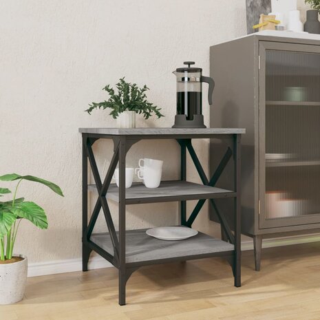 Bijzettafel 40x42x50 cm bewerkt hout grijs sonoma eikenkleurig 3