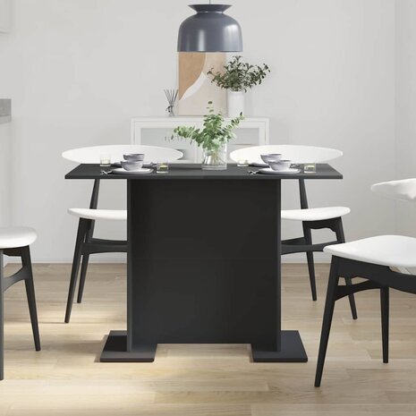 Eettafel Zwart 110 x 60 x 75 cm Bewerkt hout 4