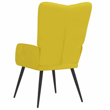 Relaxstoel fluweel mosterdgeel 5