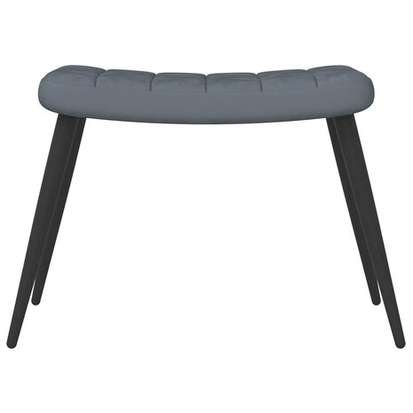 Relaxstoel met voetenbank fluweel donkergrijs 8