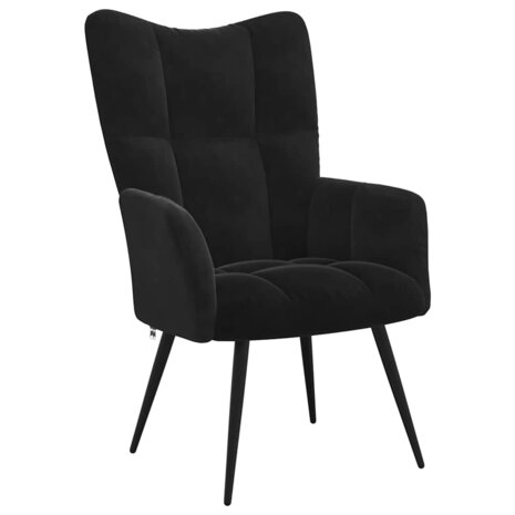 Relaxstoel fluweel zwart 2