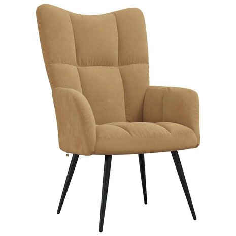 Relaxstoel fluweel bruin 2