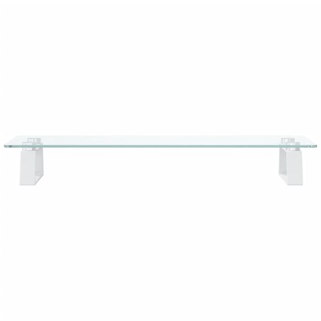 Monitorstandaard 60x20x8 cm gehard glas en metaal wit 4