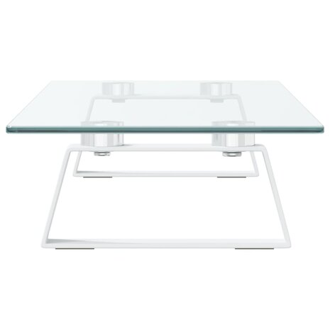 Monitorstandaard 60x20x8 cm gehard glas en metaal wit 5