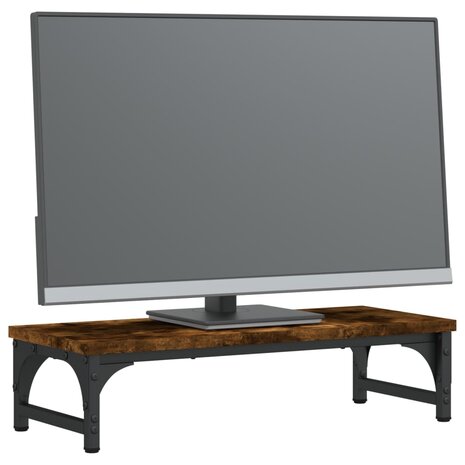 Monitorstandaard 55x23x14 cm bewerkt hout gerookt eikenkleurig 3