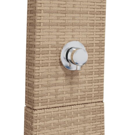 Buitendouche 55x60x224 cm poly rattan en acaciahout beige 8