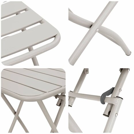 Bistroset 3 pcs Beige Staal 8