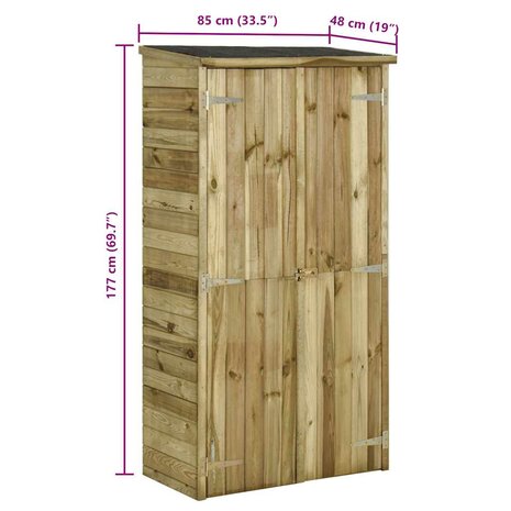 Tuinschuur 85x48x177 cm grenenhout 8