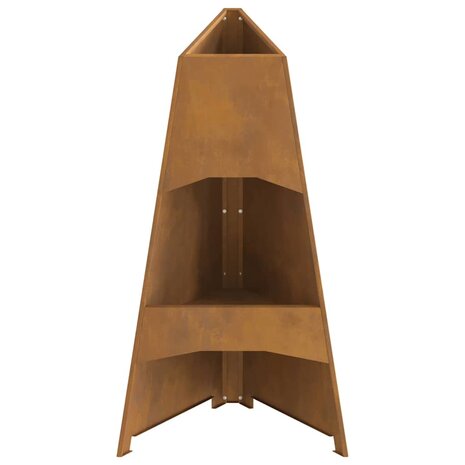 Vuurkorf Bruin 50 x 50 x 95 cm Cortenstaal 6