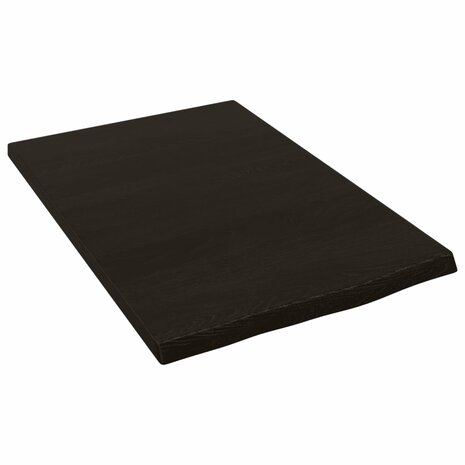 Wastafelblad 40x60x2 cm behandeld massief hout donkerbruin 2