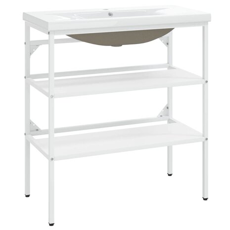 Wastafelframe met inbouwwastafel ijzer wit 2