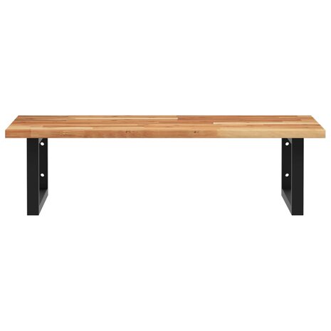 Badkamer wandschap staal en massief acaciahout 4