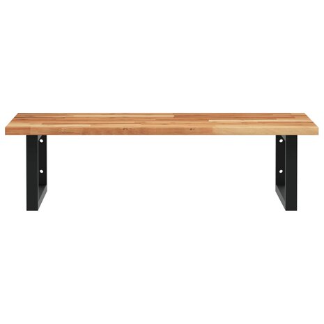 Badkamer wandschap staal en massief acaciahout 4