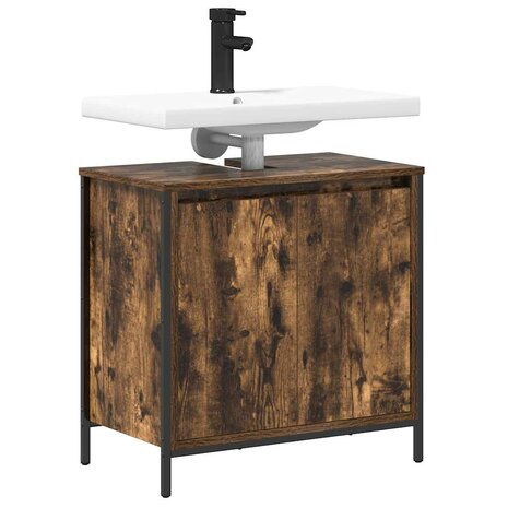 Badkamerkast 60x34,5x60 cm gerookt eikenkleurig 4