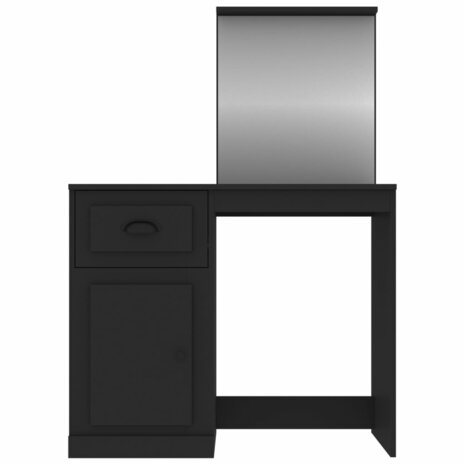 Kaptafel met spiegel 90x50x132,5 cm bewerkt hout zwart 6