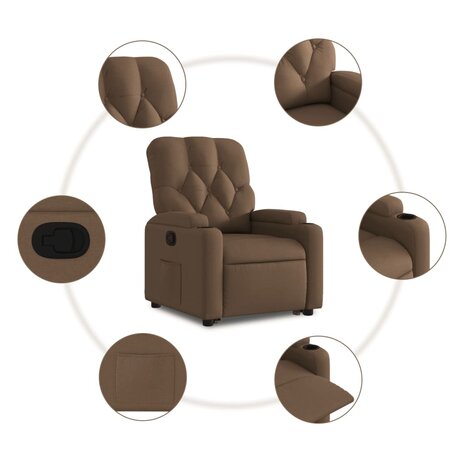 Sta-op-stoel verstelbaar stof bruin 8