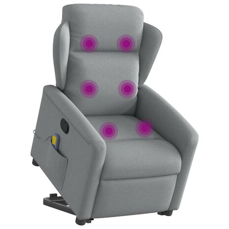 Sta-op-massagestoel verstelbaar stof lichtgrijs 3