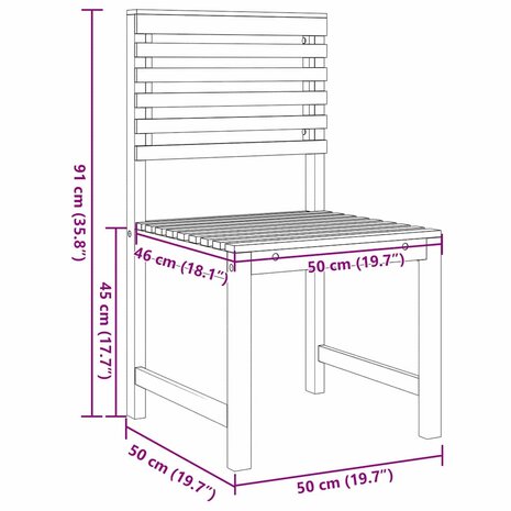 Tuinstoel 2 pcs Bruin 50 x 50 x 91cm Massief acaciahout 9