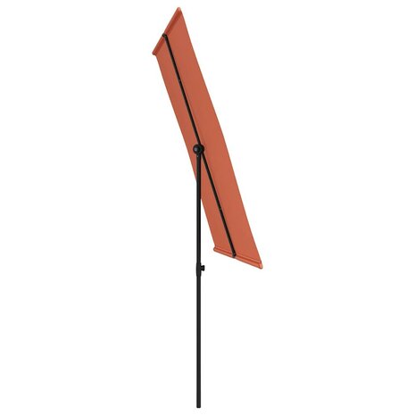 Parasol met aluminium paal 2x1,5 m terracottakleurig 5