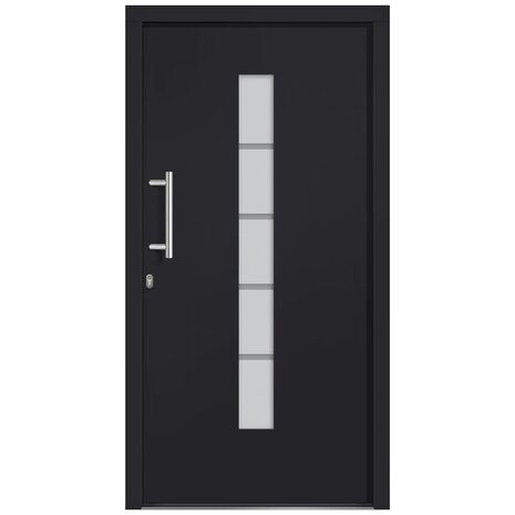 Voordeur 100x200 cm aluminium en PVC antraciet 3