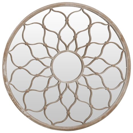 Tuinspiegel rond 60x3 cm ijzer zandkleurig 2