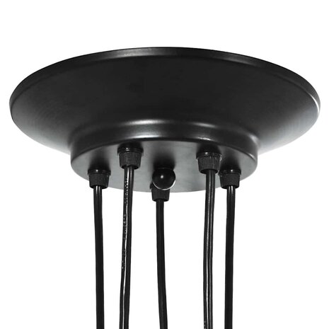 Hanglamp met 5 lamphouders E27 metaal zwart 8