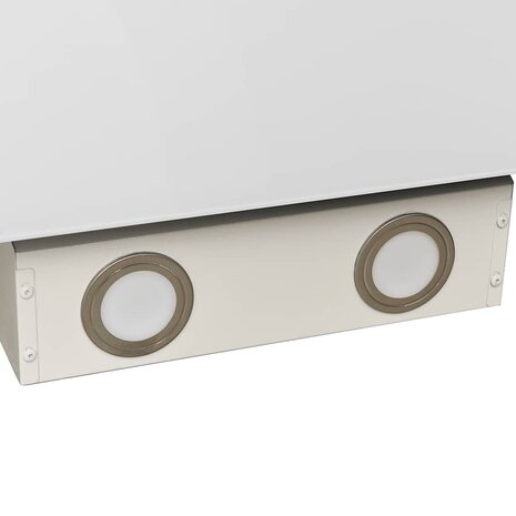 Wandafzuigkap 60 cm staal en gehard glas wit 7