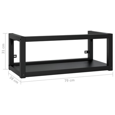 Wastafelframe wandgemonteerd 79x38x31 cm ijzer zwart 7
