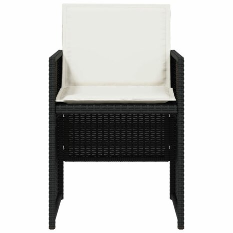 5-delige Tuinset met kussens poly rattan zwart 5