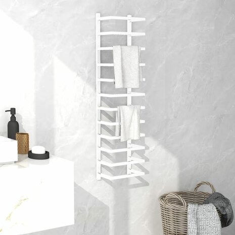 Handdoekenrek 24x12x96 cm staal wit 1