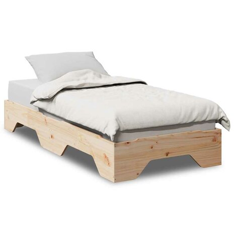Bedframe zonder matras stapelbaar 75x190 cm massief hout 2