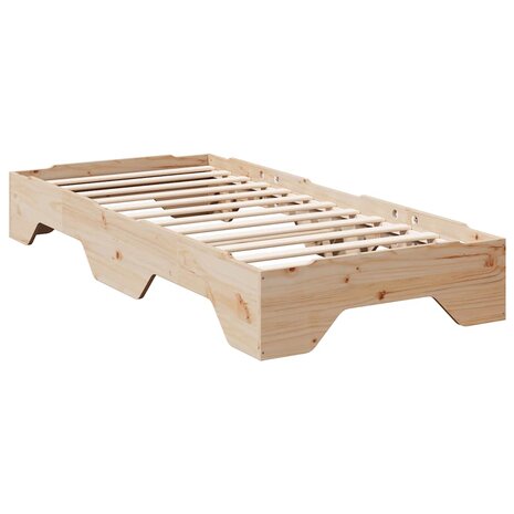 Bedframe zonder matras stapelbaar 75x190 cm massief hout 3