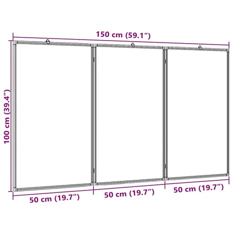 Whiteboard magnetisch inklapbaar 150x100x1,7 cm aluminium 7