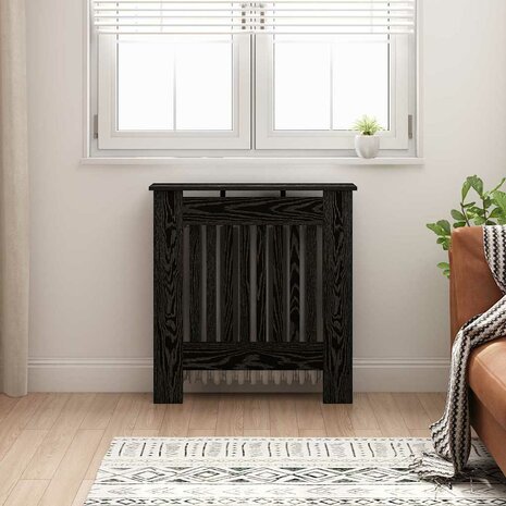 Radiatorafdekking Zwart Eiken 78 x 19 x 81,5 cm Bewerkt hout 1