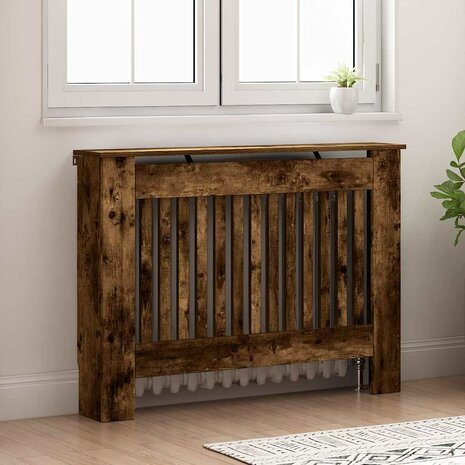 Radiatorafdekking Gerookt eiken 112 x 19 x 81,5 cm Bewerkt hout 3