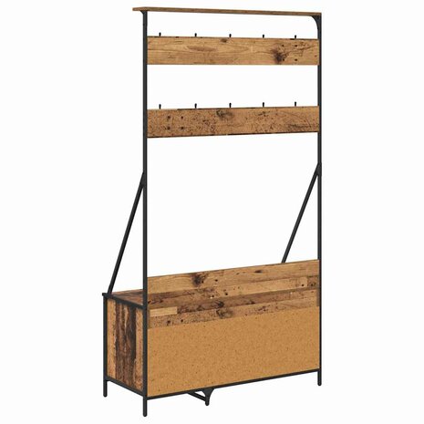 Kledingrek met plank Oud Hout 100 x 41 x 184 cm Bewerkt hout 7