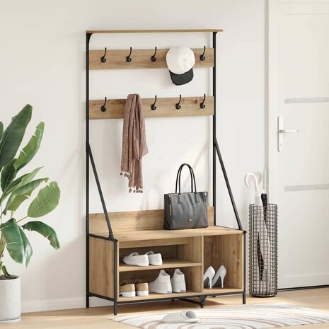 Kledingrek Artisan Eiken 100 x 41 x 184 cm Bewerkt hout 1