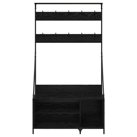 Kledingrek met plank Zwart Eiken 100 x 41 x 184 cm Bewerkt hout 5