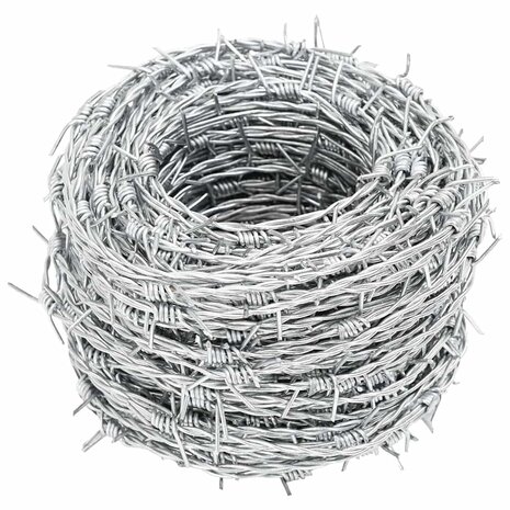 Prikkeldraad Zilver 100 m Warmgedipte Gegalvaniseerde Staal 5