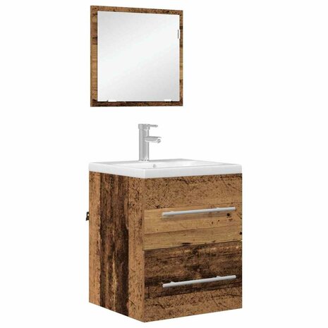Badkamermeubelset met lade met opslag Bruin 41 x 38,5 x 48 cm 3