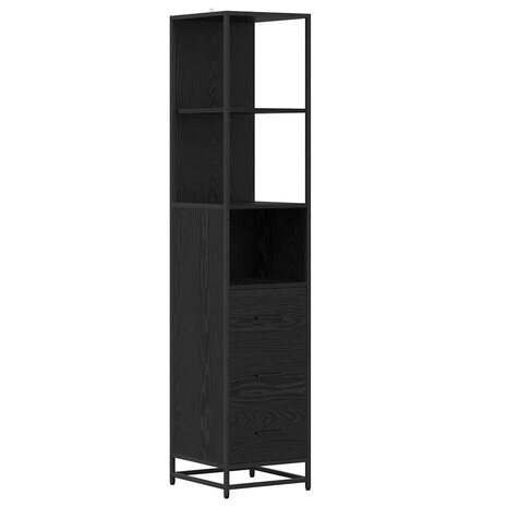 Badkamermeubelset Zwart Eiken 35 x 37,5 x 166 cm Bewerkt hout 2