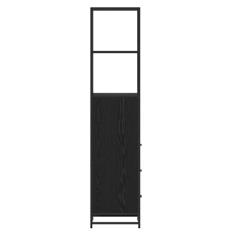 Badkamermeubelset Zwart Eiken 35 x 37,5 x 166 cm Bewerkt hout 7