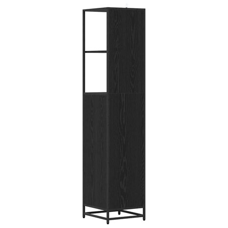 Badkamermeubelset Zwart Eiken 35 x 37,5 x 166 cm Bewerkt hout 8