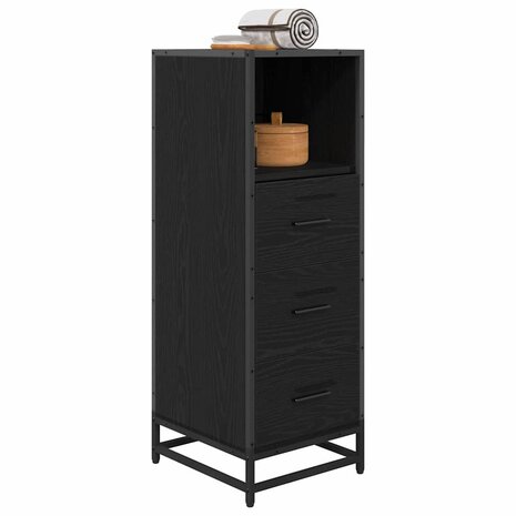 Badkamermeubelset Zwart Eiken 35 x 37,5 x 100 cm Bewerkt hout 3