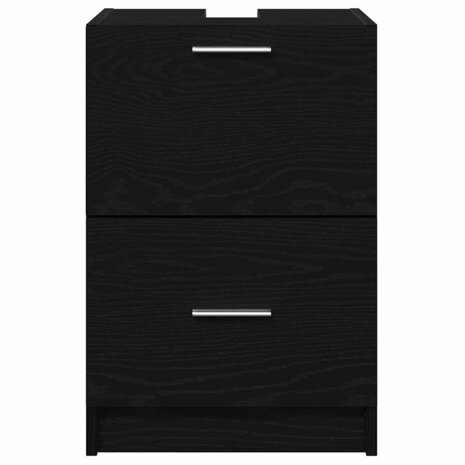 Badkamerkast met lade Zwart Eiken 40 x 37 x 59 cm Bewerkt hout 6