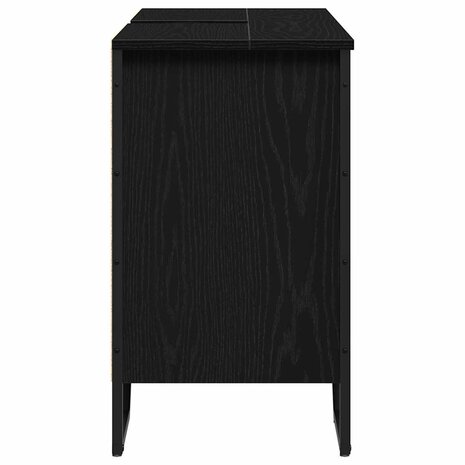 Badkamerkast Zwart Eiken 91 x 35 x 60 cm Bewerkt hout 6